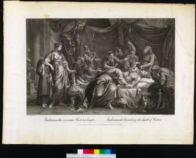 Andromache treurt om de dood van Hector, gegraveerd door Domenico Cunego, 1764 door Gavin after Hamilton