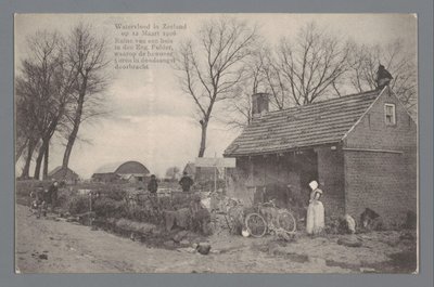 Watervloed in Zeeland op 12 maart 1906 door Gebroeders van Straaten