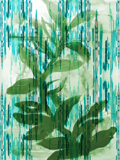 Botanische blauwgroene strepen door Gemma Bardot