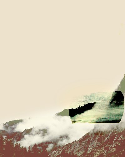 Abstracte voorstelling van de Misty Mountains door Gemma Bardot