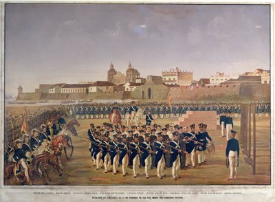 De Executie van Pantaleon German de Ribon en zijn 8 metgezellen in Cartagena op 24 februari 1816 door Generoso Jaspe