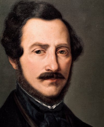 Portret van de Italiaanse componist Gaetano Donizetti (1797-1848) door Gennaro Ruo