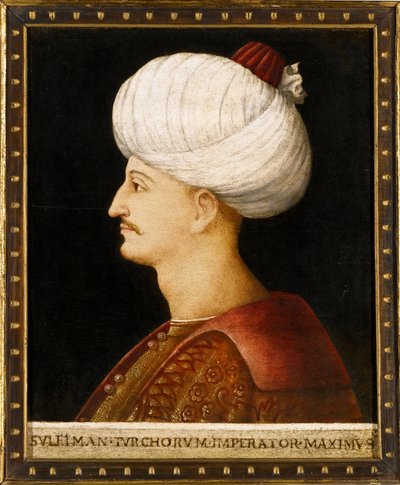 Portret van Sultan Suleiman I de Prachtige door Gentile (school of) Bellini