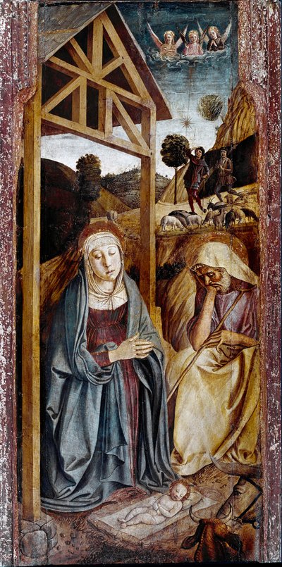 Drieluik van de geboorte: centraal paneel door Gentile Bellini