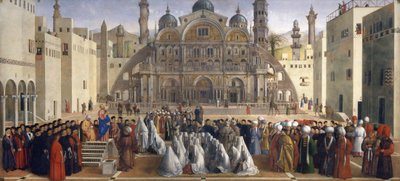 Sint Marcus predikt in Alexandrië, Egypte door Gentile and Giovanni Bellini