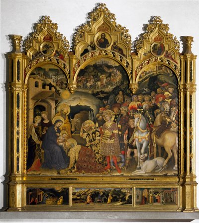 Altaarstuk van de Aanbidding der Wijzen (Pala Strozzi) door Gentile da Fabriano
