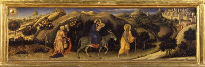 Vlucht naar Egypte (Predella van de Aanbidding der Wijzen, Pala Strozzi) door Gentile da Fabriano