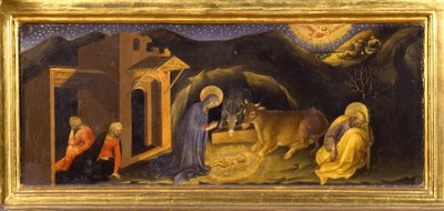 Geboorte (Predella van de Aanbidding der Wijzen, Pala Strozzi) door Gentile da Fabriano