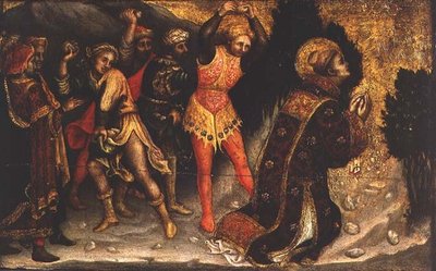 Steniging van St. Stefanus door Gentile da Fabriano
