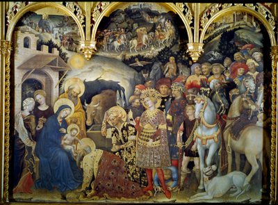 De aanbidding van de magiërs (detail) door Gentile da Fabriano