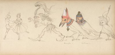 Fries van figuren en vogels, 19e eeuw door Geoffrey Liddell Johnstone