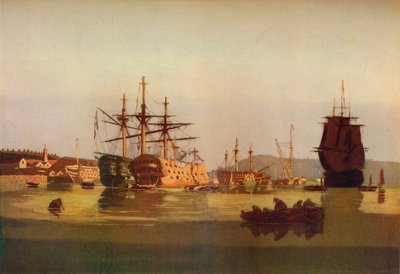 HMS Revenge en Franse Prijs Hulk, ca. 1850 door Geoffrey Sneyd Garnier