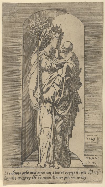 De Maagd en het Kind in een nis, 1543 door Geoffroy Dumoûtier