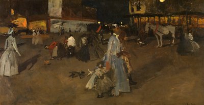 Een Avond op de Dam van Amsterdam door Georg Hendrik Breitner