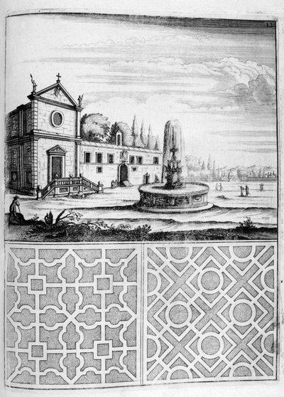 Huis-, fontein- en tuindesign, 1664 door Georg Andreas Bockler