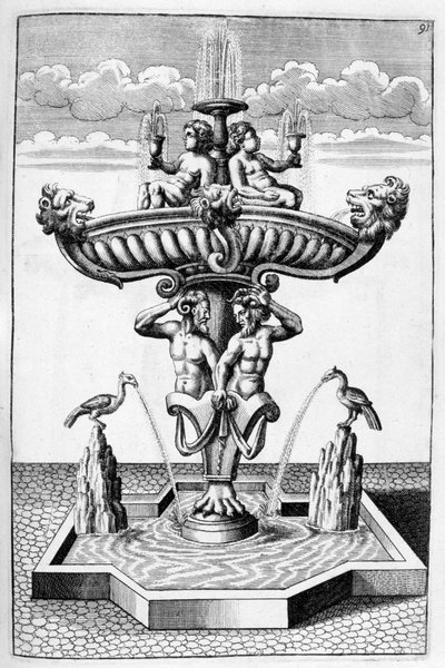 Ontwerp voor een sierfontein, 1664 door Georg Andreas Bockler