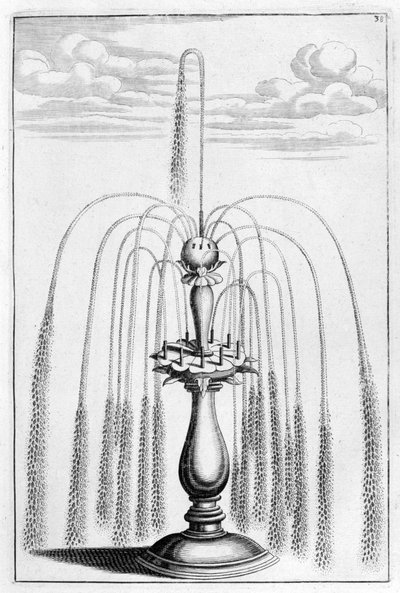 Ontwerp van een sierfontein door Georg Andreas Bockler