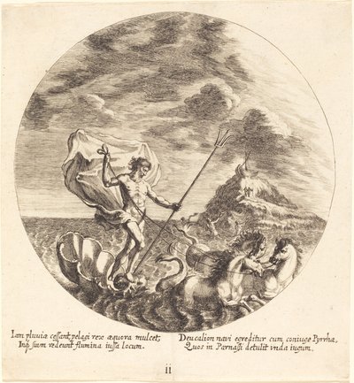 Deucalion en Pyrrha Landen op Parnassus door Georg Andreas Wolfgang the Elder