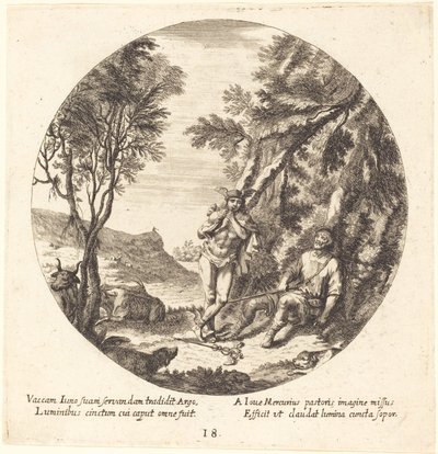 Mercurius sust Argos in slaap door Georg Andreas Wolfgang the Elder
