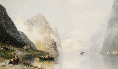Een Fjordscène door Georg Anton Rasmussen