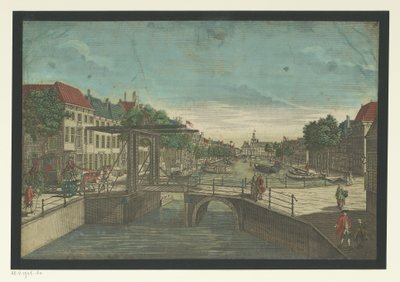 Gezicht op de Bierkade te Den Haag door Georg Balthasar Probst (possibly)