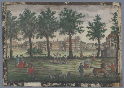 Gezicht op de Hofvijver te Den Haag door Georg Balthasar Probst (possibly)