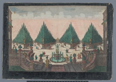 Gezicht op een cipressentuin te Constantinopel door Georg Balthasar Probst (possibly)