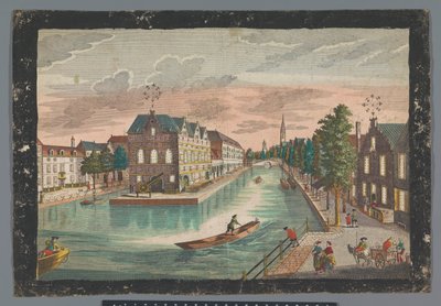 Gezicht op het Magazijn de Geer te Delft door Georg Balthasar Probst (possibly)