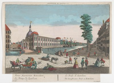 Gezicht op de Beurs te Rotterdam door Georg Balthasar Probst