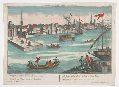 Gezicht op de Ooster Oude Hoofdpoort te Rotterdam door Georg Balthasar Probst