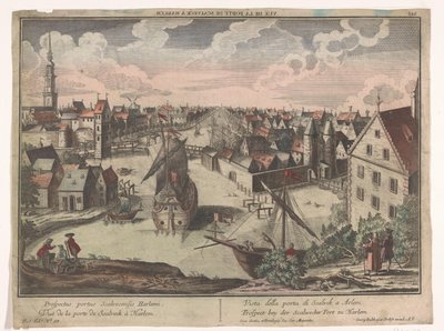 Gezicht op de Schalkwijker Poort te Haarlem door Georg Balthasar Probst