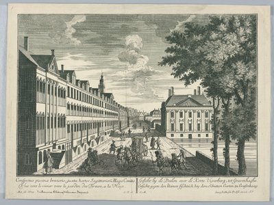 Kijkdoos, Uitzicht op de Vijver bij de Schiettuin in Den Haag door Georg Balthasar Probst