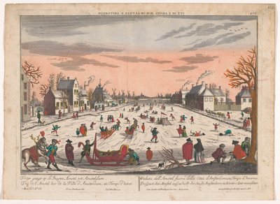 Wintergezicht op de Buiten-Amstel te Amsterdam door Georg Balthasar Probst