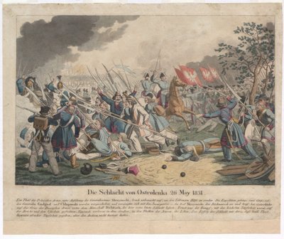 De Slag bij Ostroleka op 26 mei 1831 door Georg Benedikt Wunder