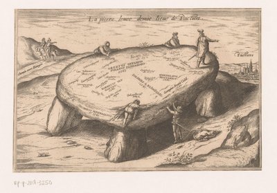 Gezicht op de Pierre Levée bij Poitiers door Georg Braun (possibly)