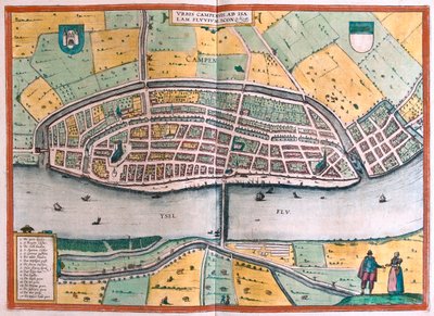 Kampen en de rivier de Ysel, Nederland - in 