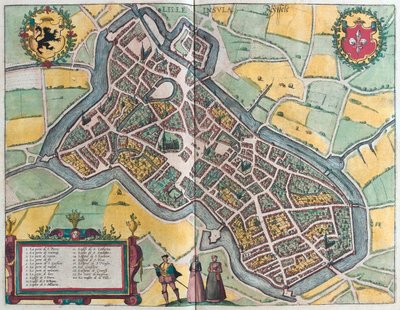 Het eiland Lille, Ryssele, Frankrijk, in 