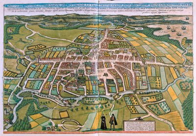 Plattegrond van Odense, Denemarken in 