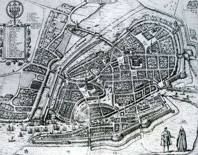 Kaart van Hamburg, uit 