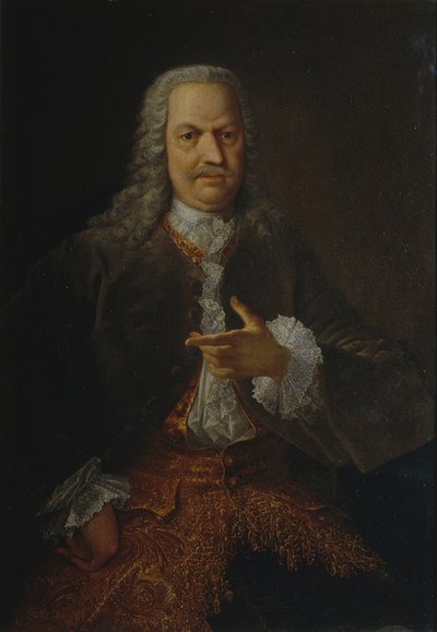 Portret van Akinfiy Nikitich Demidov, voor 1745 door Georg Christoph Grooth