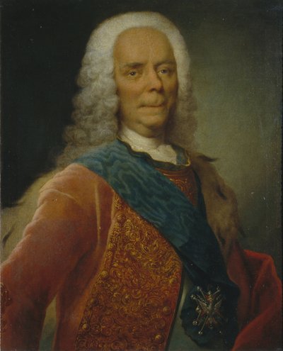 Portret van prins Vasili Vladimirovich Dolgorukov door Georg Christoph Grooth
