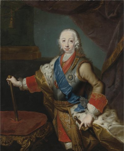 Portret van Tsaar Peter III van Rusland 1728-1762 door Georg Christoph Grooth