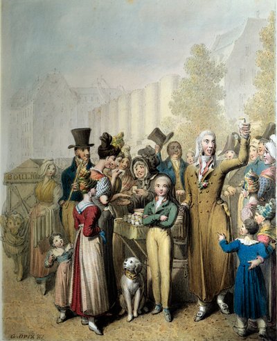 Boulevard de la Madeleine, de kwakzalver door Georg Emanuel Opitz