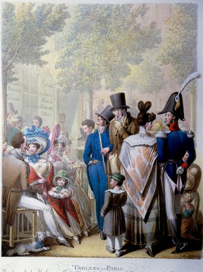 Boulevard des Italians, het café Hardy in Parijs in de 19e eeuw door Georg Emanuel Opitz