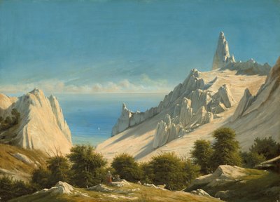 Gezicht op Sommerspiret, de kliffen van Møn door Georg Emil Libert