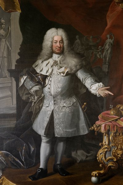 Fredrik I, Koning van Zweden, ca. 1720 door Georg Engelhardt Schröder