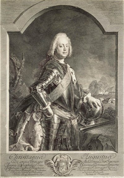 Portret van Christian August, Prins van Anhalt-Zerbst 1690-1747, 1750 door Georg Freidrich Schmidt