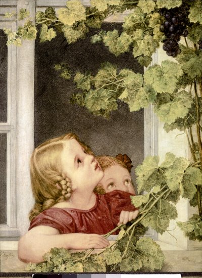 Kind bij het raam. ca. 1843. (olieverf op doek) door Georg Friedrich Kersting