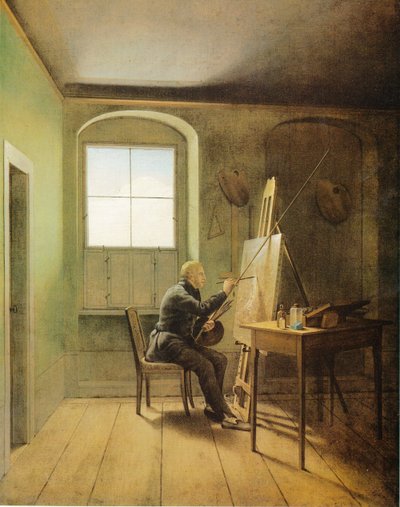 Duits: Caspar David Friedrich in zijn atelier Caspar David Friedrich in zijn atelier (1811) door Georg Friedrich Kersting