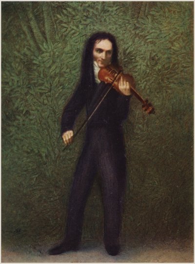 Portret van Niccolo Paganini door Georg Friedrich Kersting